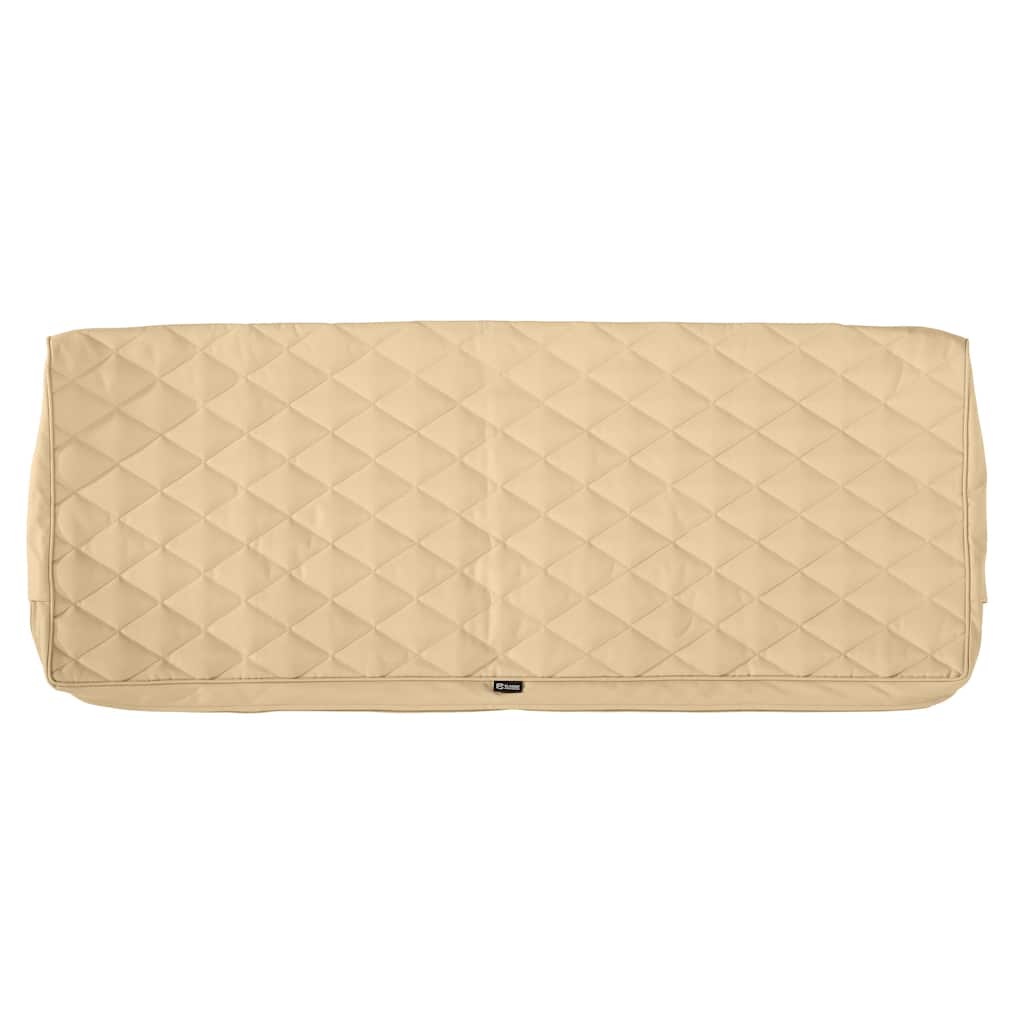 Classic Accessories Montlake Water-Resistant 42 x 18 x 3 Inch Patio Bench/Settee Quilted Cushion Cover, Chamomile