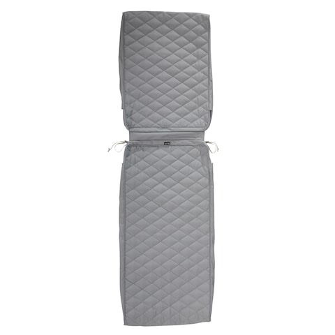 Classic Accessories Montlake® FadeSafe® Rectangle Chaise Seat Quilted Lounge Cushion Cover, Grey
