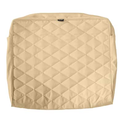 Classic Accessories Montlake Water-Resistant 21 x 20 x 4 Inch Wide Back Lounge Quilted Cushion Cover, Chamomile