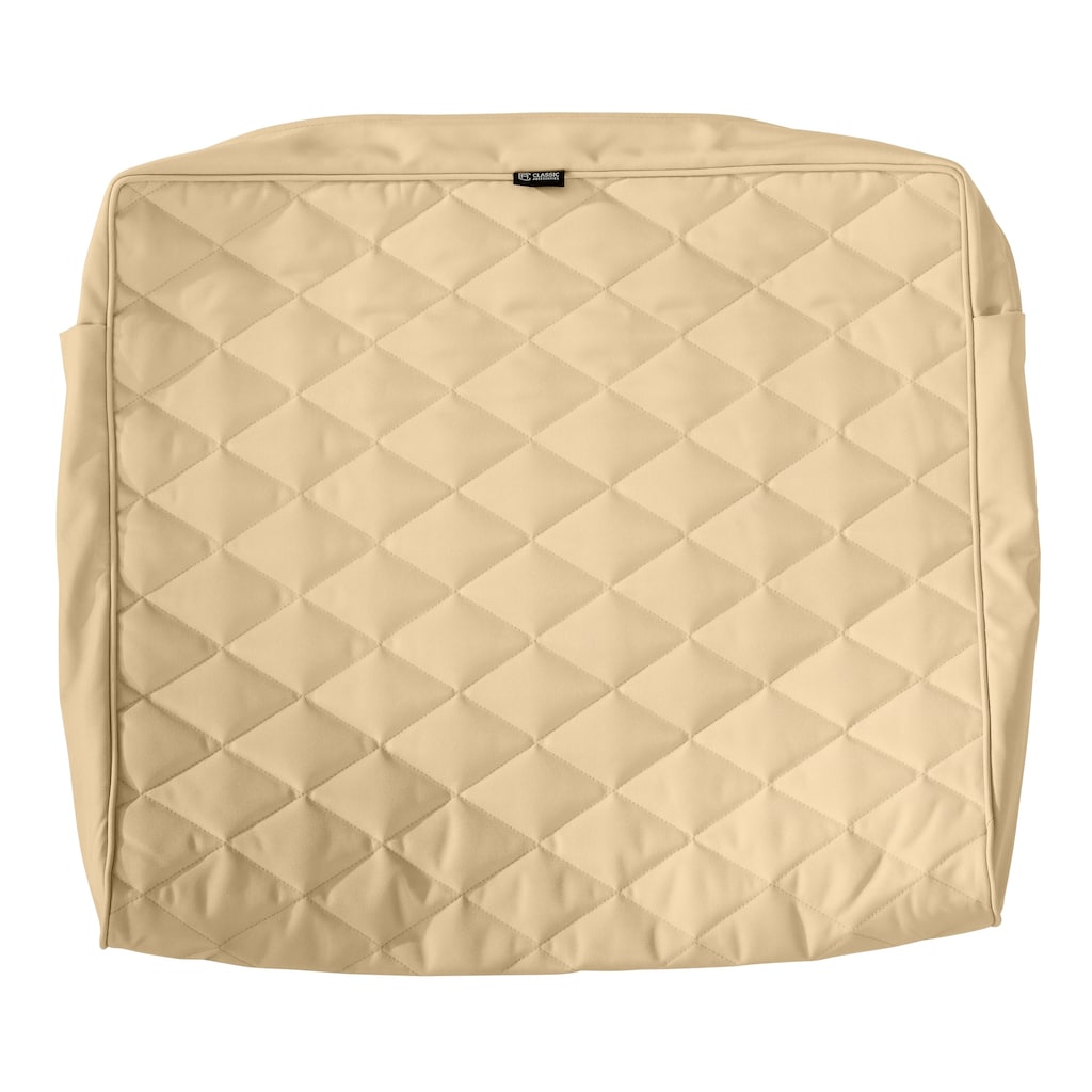 Classic Accessories Montlake Water-Resistant 21 x 20 x 4 Inch Wide Back Lounge Quilted Cushion Cover, Chamomile