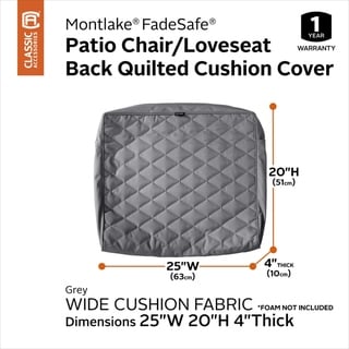 Classic Accessories Montlake Water-Resistant 21 x 21 x 3 Inch Square Outdoor Seat Cushion Slip Cover Patio Furniture Chair Cushion Cover Antique Beige Classic Accessories Montlake Water-Resistant 21 x 21 x 3 Inch Square Outdoor Seat Cushion Slip Cover Patio Furniture Chair Cushion Cover Antique Beige