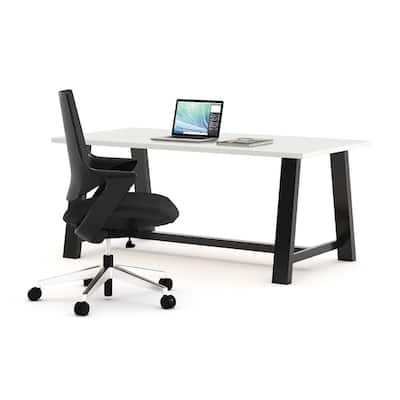 Buy White Mahogany Finish Desks Computer Tables Online At