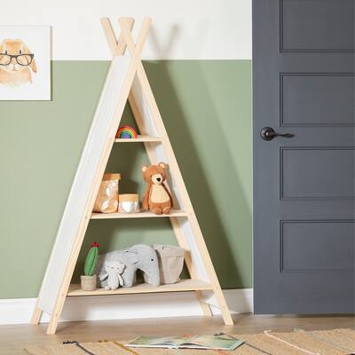 South Shore Sweedi Natural Cotton and Pine Teepee Shelving Unit - 3-Shelf