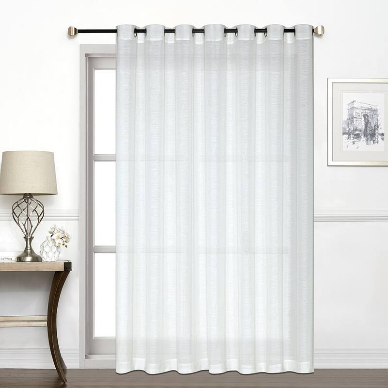 Porch & Den Carillion Jacquard Semi-sheer Patio Panel - White