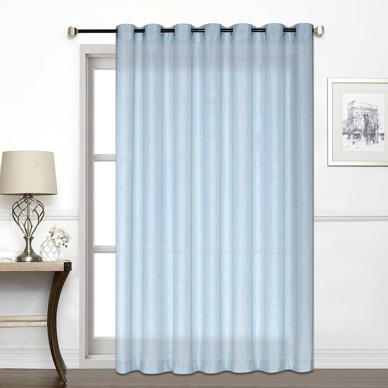 Porch & Den Carillion Jacquard Semi-sheer Patio Panel - Light Blue