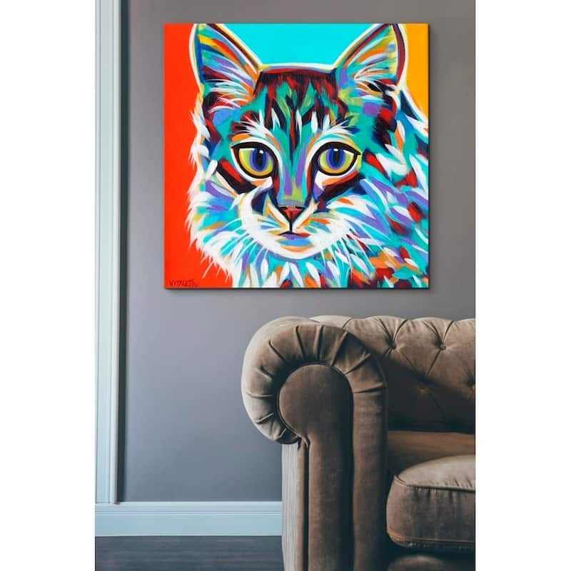 Epic Graffiti 'Dramatic Cats II' by Carolee Vitaletti Giclee Canvas Wall Art, 12"x12"