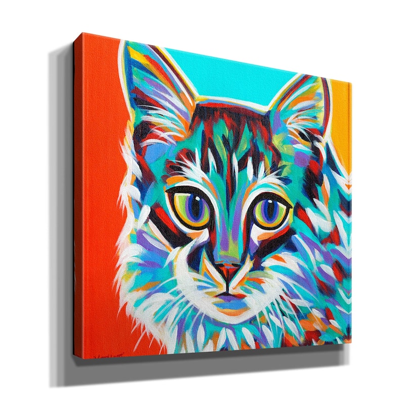 Epic Graffiti 'Dramatic Cats II' by Carolee Vitaletti Giclee Canvas Wall Art, 12"x12"