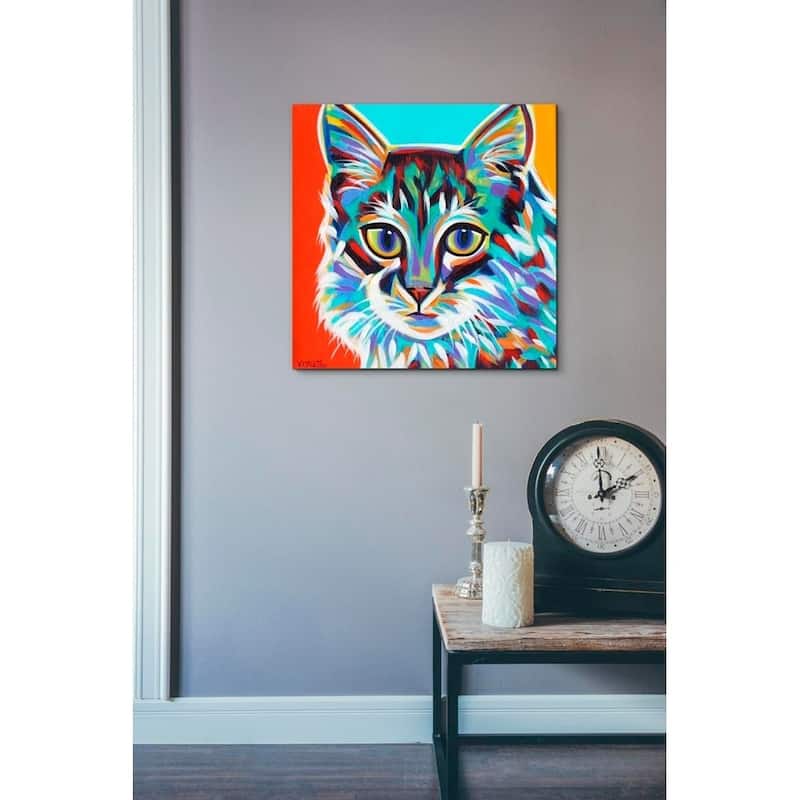 Epic Graffiti 'Dramatic Cats II' by Carolee Vitaletti Giclee Canvas Wall Art, 12"x12"