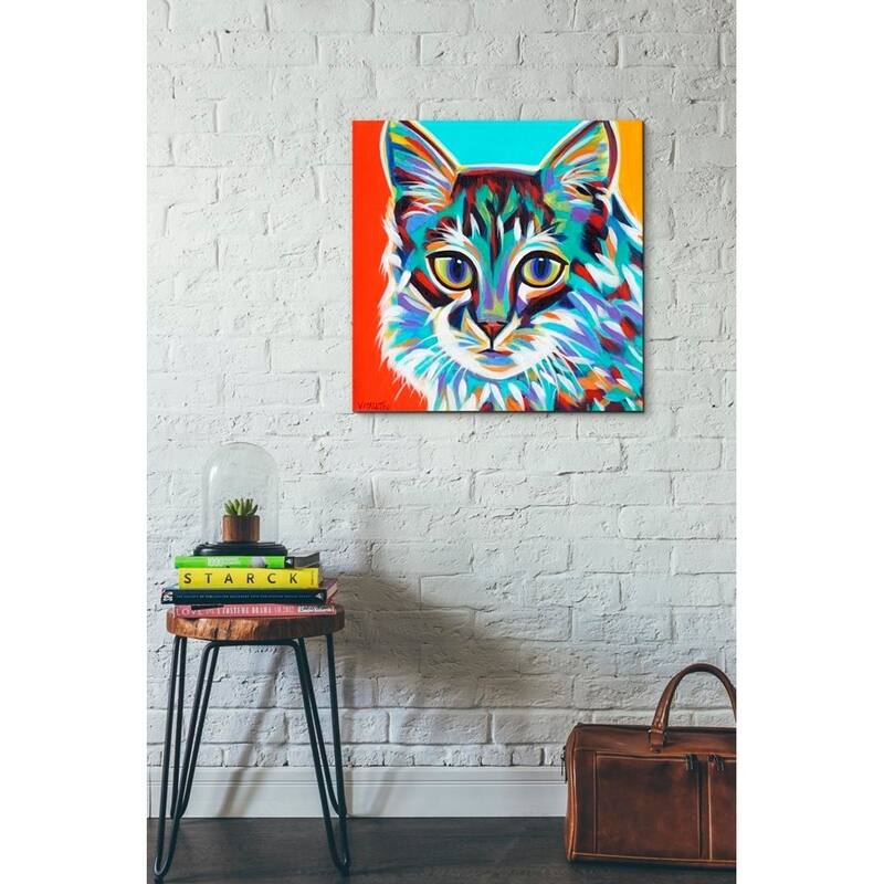 Epic Graffiti 'Dramatic Cats II' by Carolee Vitaletti Giclee Canvas Wall Art, 12"x12"