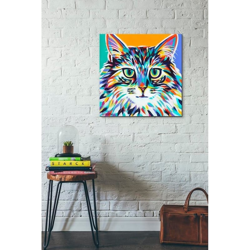 Epic Graffiti 'Dramatic Cats I' by Carolee Vitaletti Giclee Canvas Wall Art, 12"x12"