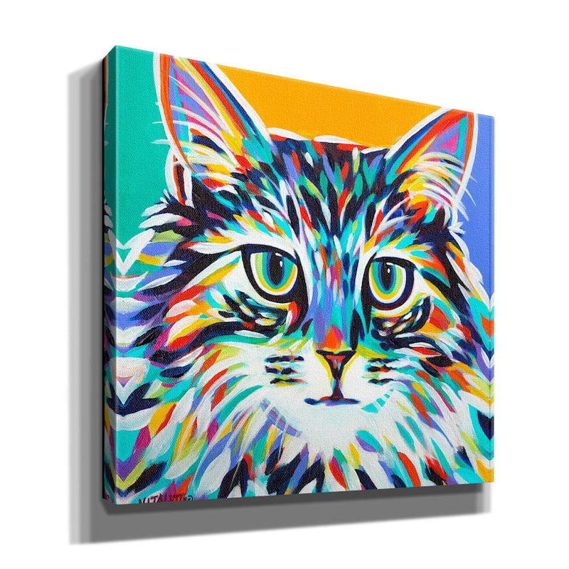 Epic Graffiti 'Dramatic Cats I' by Carolee Vitaletti Giclee Canvas Wall Art, 12"x12"