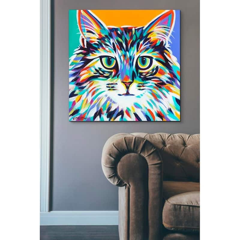 Epic Graffiti 'Dramatic Cats I' by Carolee Vitaletti Giclee Canvas Wall Art, 12"x12"