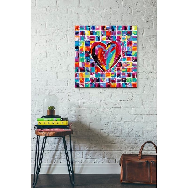 Epic Graffiti 'Hearts of a Different Color II' by Carolee Vitaletti Giclee Canvas Wall Art, 12"x12"