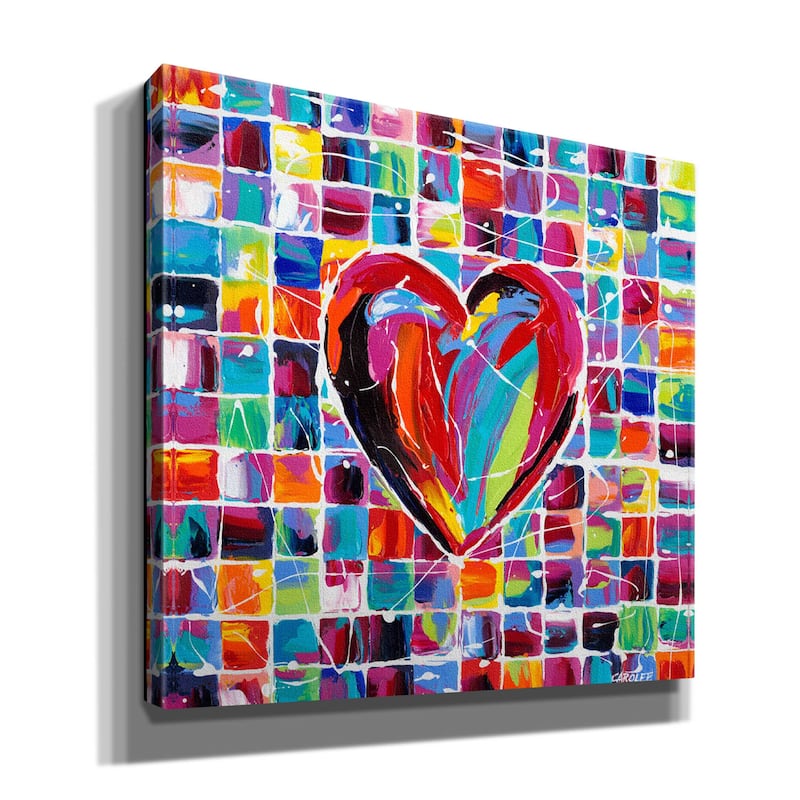 Epic Graffiti 'Hearts of a Different Color II' by Carolee Vitaletti Giclee Canvas Wall Art, 12"x12"