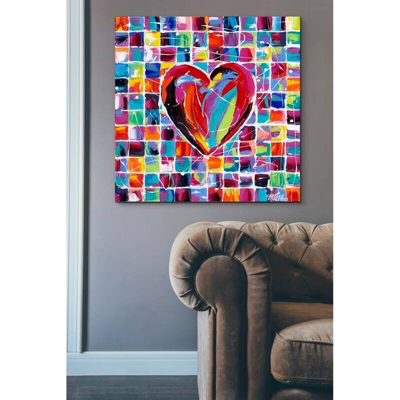 Epic Graffiti 'Hearts of a Different Color II' by Carolee Vitaletti Giclee Canvas Wall Art, 12"x12"