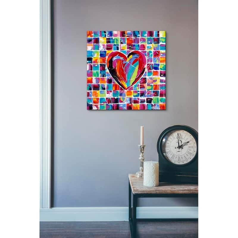 Epic Graffiti 'Hearts of a Different Color II' by Carolee Vitaletti Giclee Canvas Wall Art, 12"x12"
