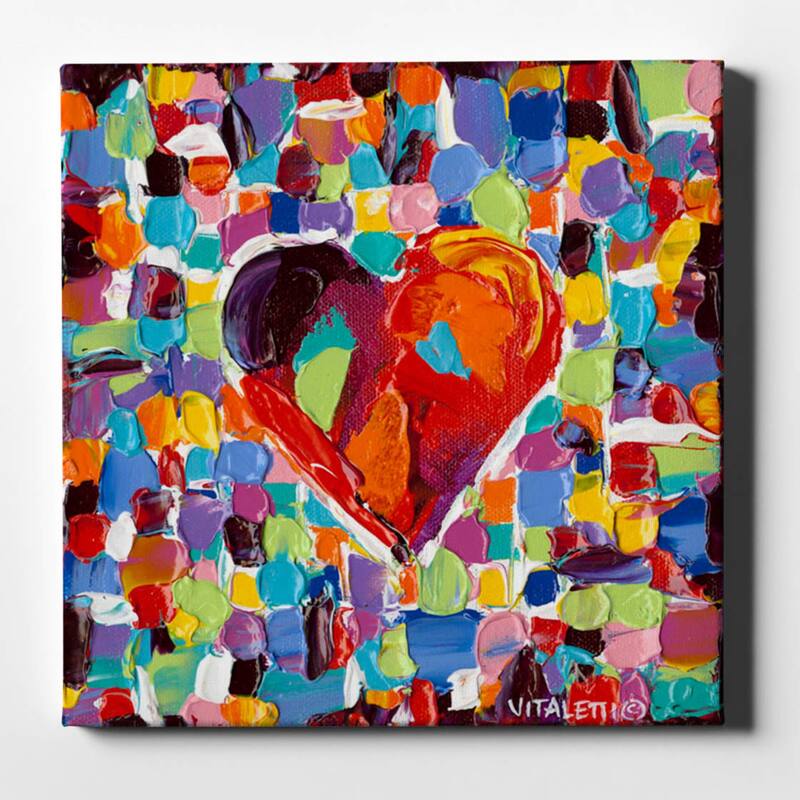 Porch & Den Carolee Vitaletti 'Mosaic Heart III' Canvas Wall Art - 26 x 26