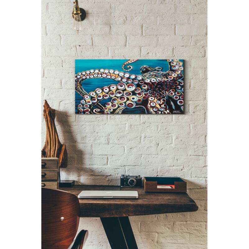 Epic Graffiti 'Wild Octopus I' by Carolee Vitaletti Giclee Canvas Wall Art, 24"x12"