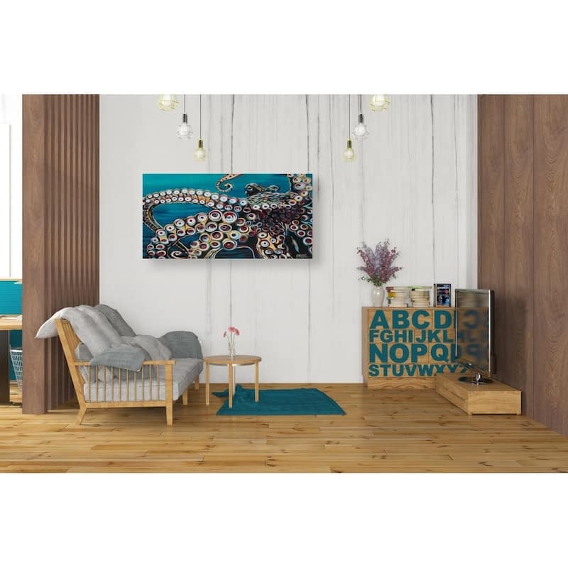 Epic Graffiti 'Wild Octopus I' by Carolee Vitaletti Giclee Canvas Wall Art, 24"x12"