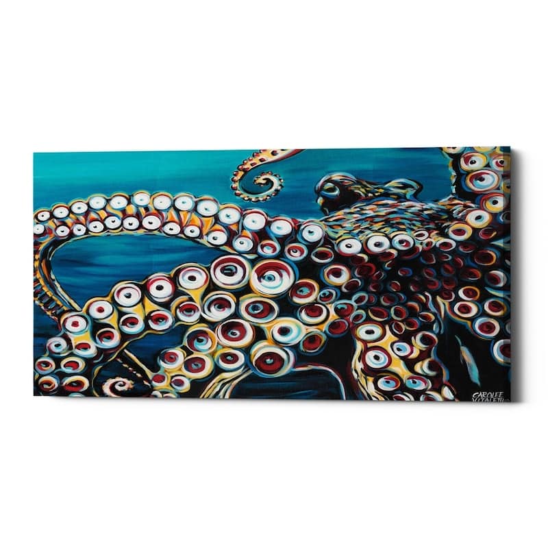 Epic Graffiti 'Wild Octopus I' by Carolee Vitaletti Giclee Canvas Wall Art, 24"x12" - 24 x 12
