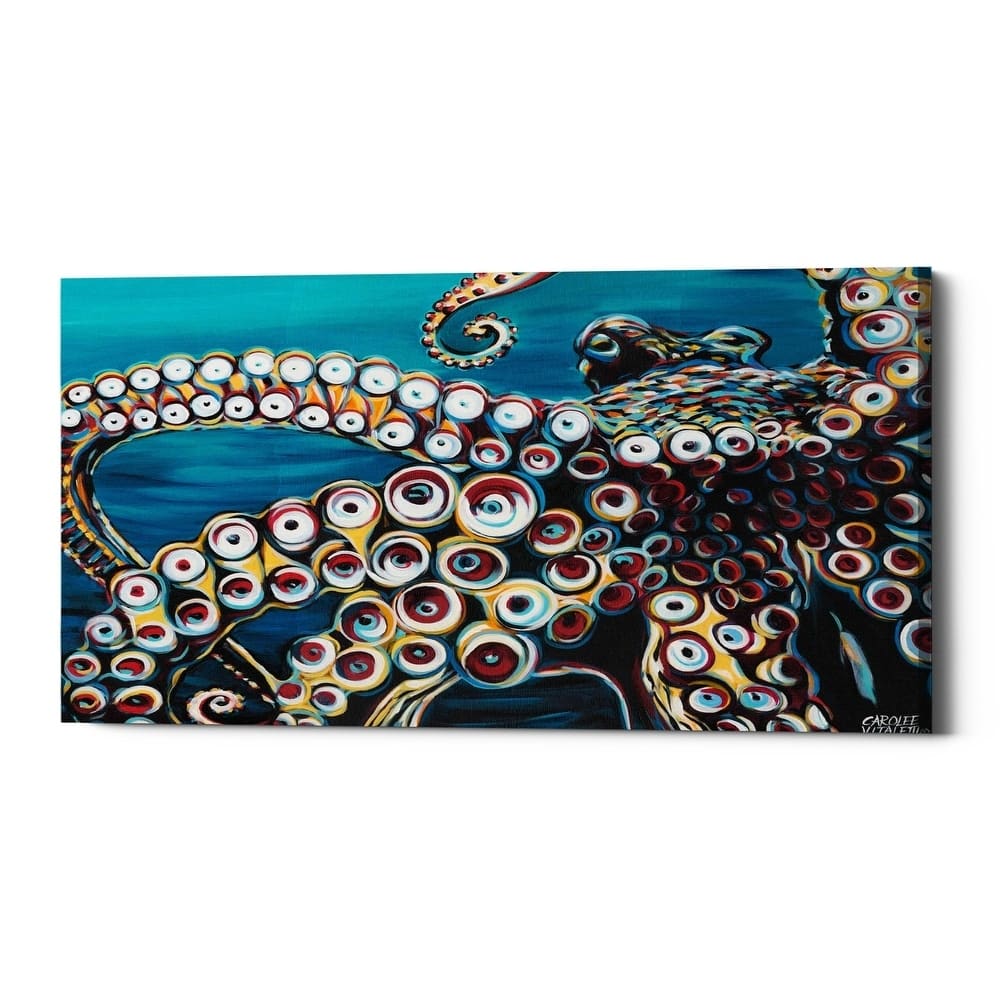 Epic Graffiti 'Wild Octopus I' by Carolee Vitaletti Giclee Canvas Wall Art, 24"x12"