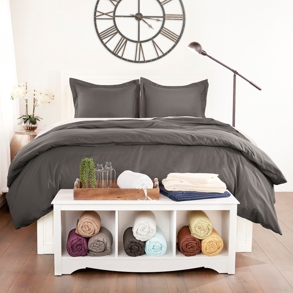 Luxury 3 Piece Solid Duvet Cover Set by Sharon Osbourne Home. Opens flyout.
