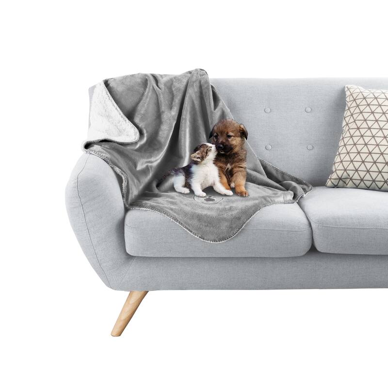 Waterproof Pet Blanket- 40inx30in Plush Throw Protects Couch, Chairs, Car, Bed- Machine Washable by Petmaker - 40x30