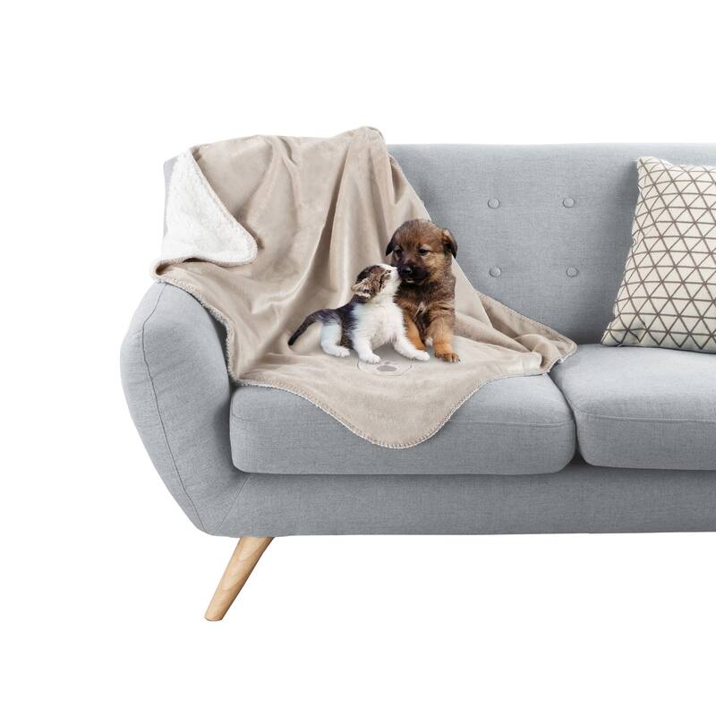 Waterproof Pet Blanket- 40inx30in Plush Throw Protects Couch, Chairs, Car, Bed- Machine Washable by Petmaker - 40x30