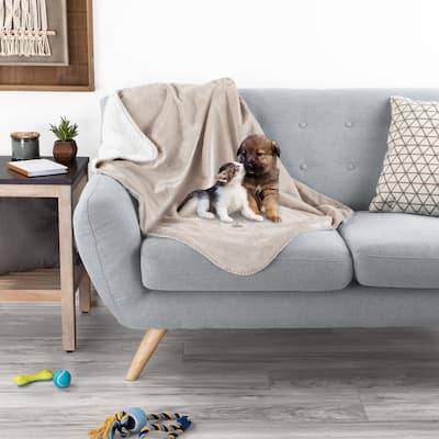 Waterproof Pet Blanket- 40inx30in Plush Throw Protects Couch, Chairs, Car, Bed- Machine Washable by Petmaker - 40x30