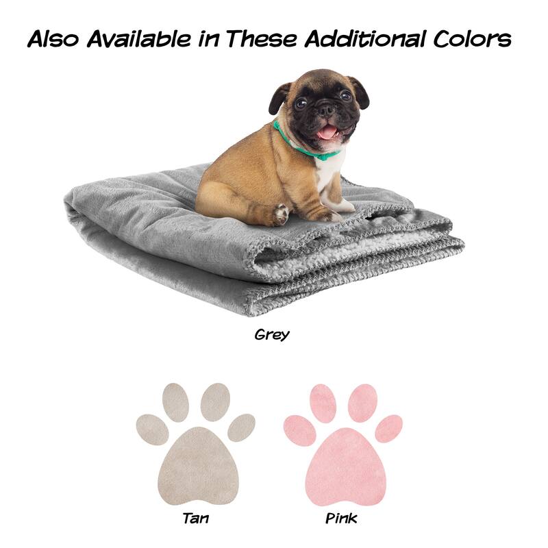 Waterproof Pet Blanket- 40inx30in Plush Throw Protects Couch, Chairs, Car, Bed- Machine Washable by Petmaker - 40x30