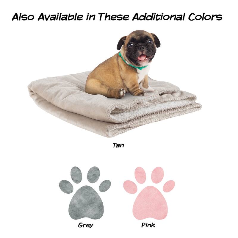 Waterproof Pet Blanket- 40inx30in Plush Throw Protects Couch, Chairs, Car, Bed- Machine Washable by Petmaker - 40x30