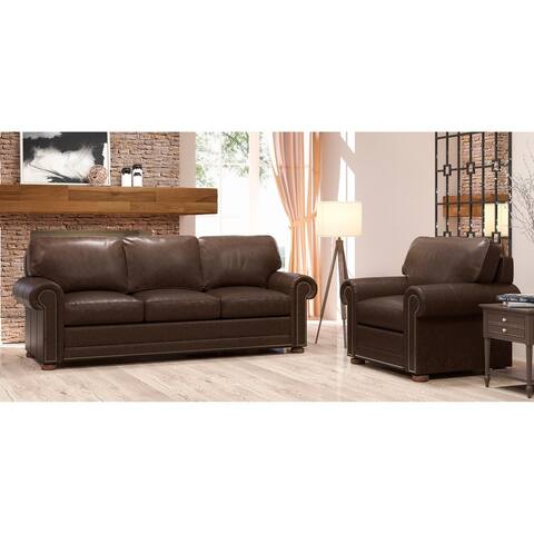 Made to Order Mondial 100% Top Grain Leather Sofa and Chair Set