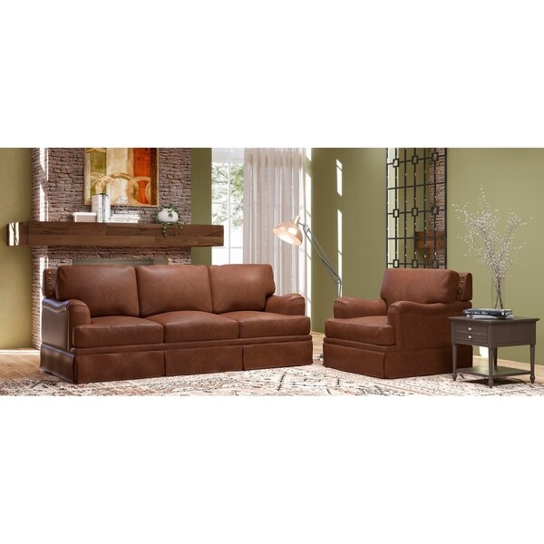 Made to Order Regent 100% Top Grain Leather Sofa and Chair Set