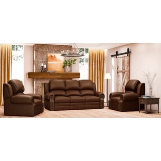 Made to Order Tours 100% Top Grain Leather Recliner Sofa and Two Chairs ...