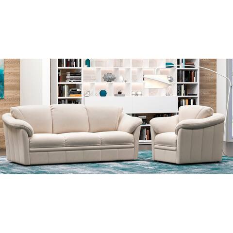 Made to Order Marino 100% Top Grain Leather Sofa and Chair Set