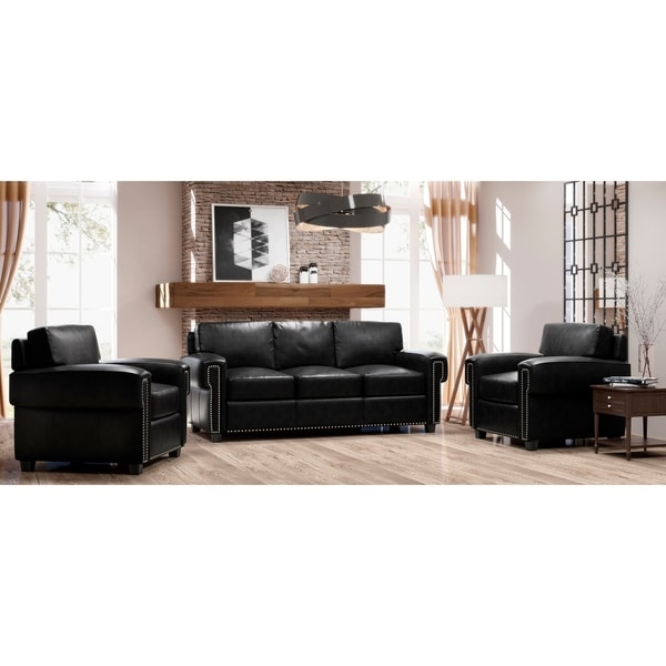 Made to Order Como 100% Top Grain Leather Sofa and Two Chairs Set