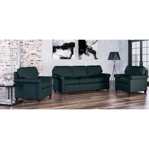 Made to Order Asti 100% Top Grain Leather Sofa and Two Chairs Set