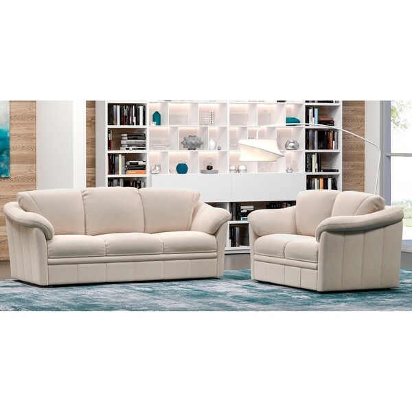 Made to Order Marino 100% Top Grain Leather Sofa and Loveseat Set