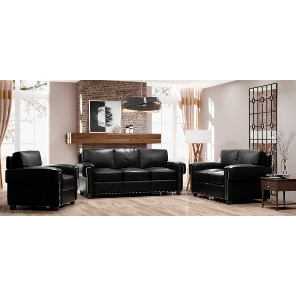 Made to Order Como 100% Top Grain Leather Sofa, Loveseat and Chair Set
