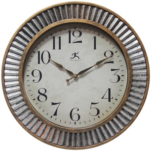 Ruche Rustic Industrial 16 inch Wall Clock by Infinity Instruments