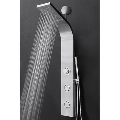 AKDY 39" Easy Connect Stainless Steel Rainfall Waterfall Multi-Function Shower Panel