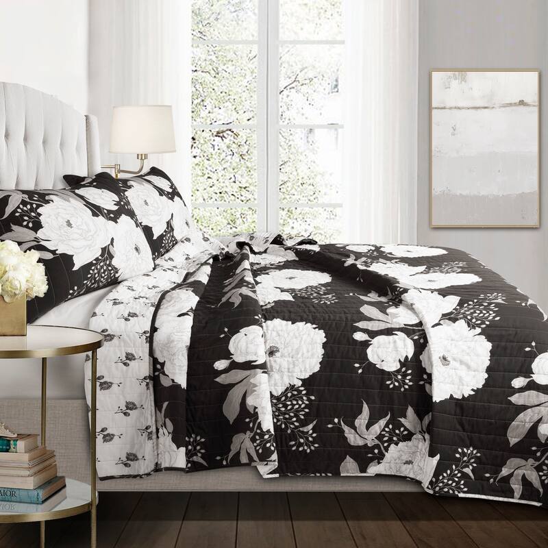 Lush Decor Zinnia Floral 3 Piece Quilt Set