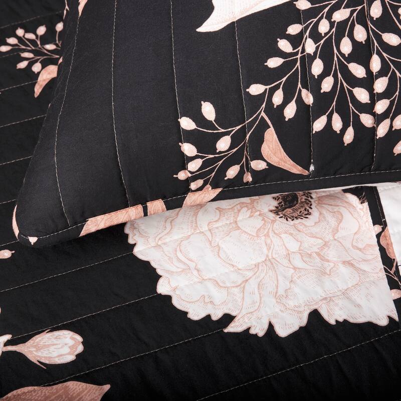 Lush Decor Zinnia Floral 3 Piece Quilt Set