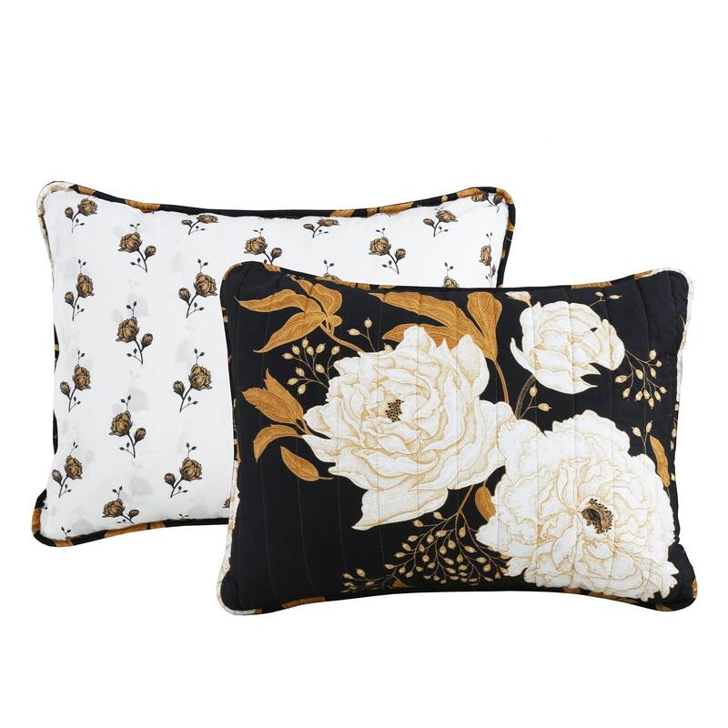 Lush Decor Zinnia Floral 3 Piece Quilt Set
