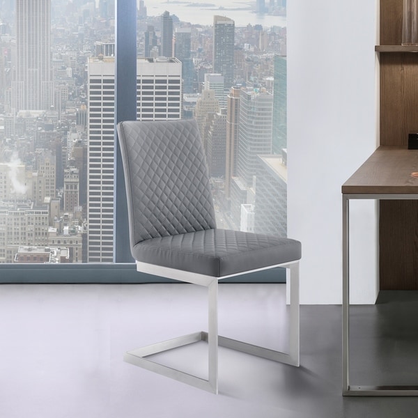 Brushed steel best sale dining chairs