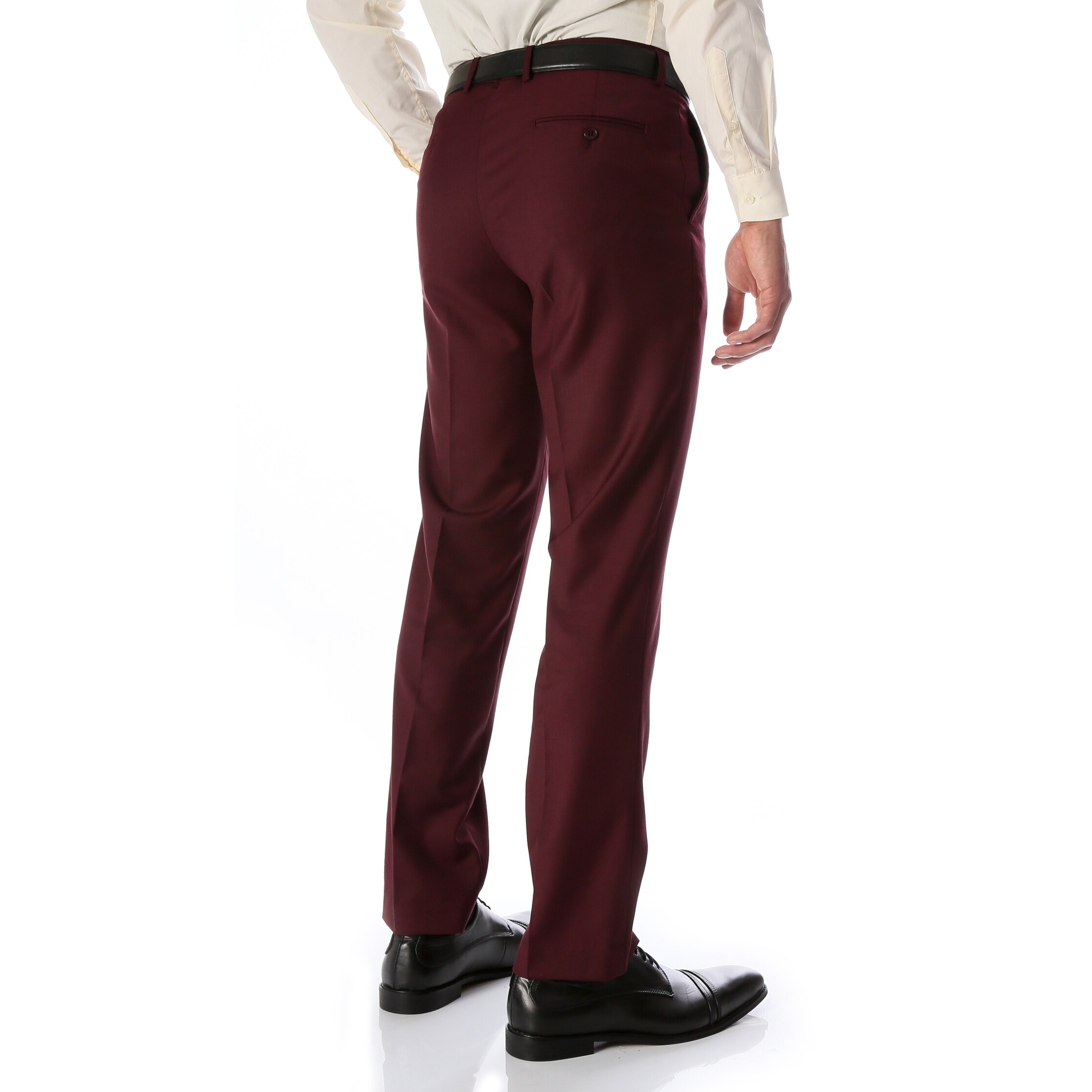 Ferrecci Men S Halo Burgundy Slim Fit Flat Front Dress Pants Overstock