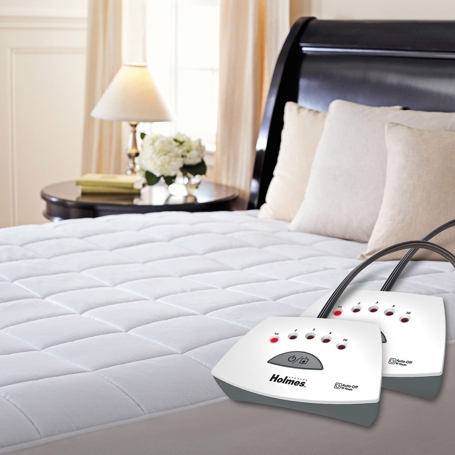 Holmes premium quilted 2024 electric heated mattress pad