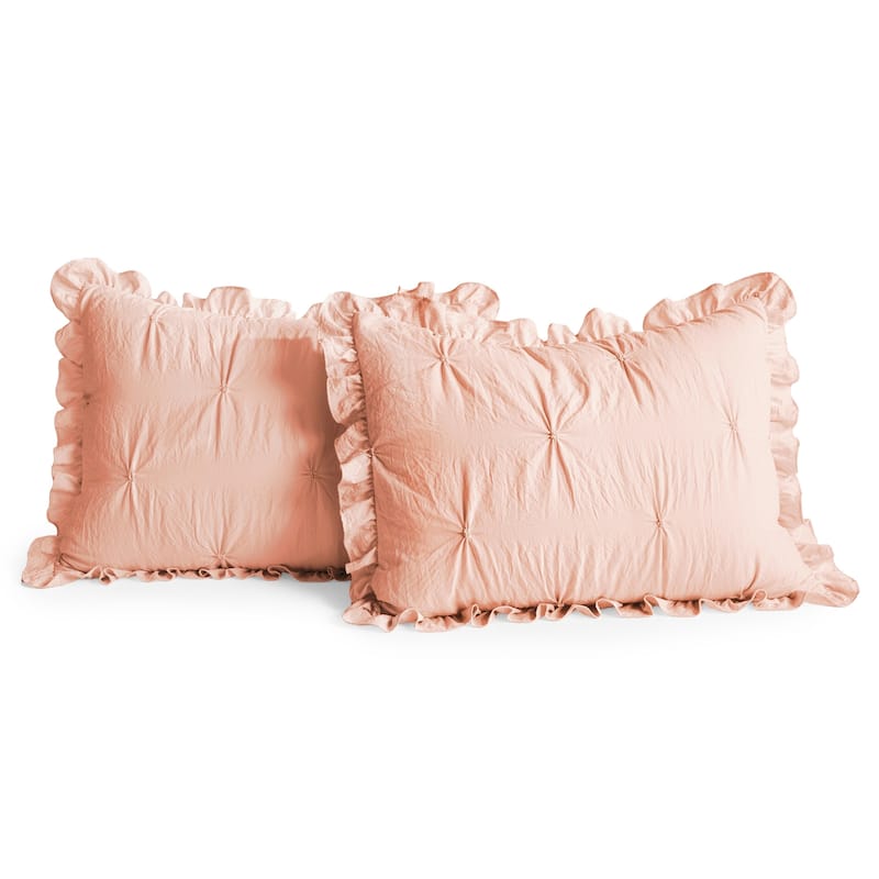 The Gray Barn Lazy Acres Pintuck Ruffle Skirt Bedspread Set