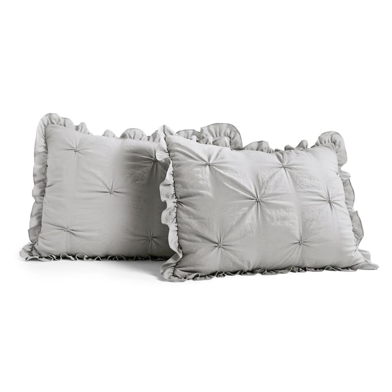 The Gray Barn Lazy Acres Pintuck Ruffle Skirt Bedspread Set