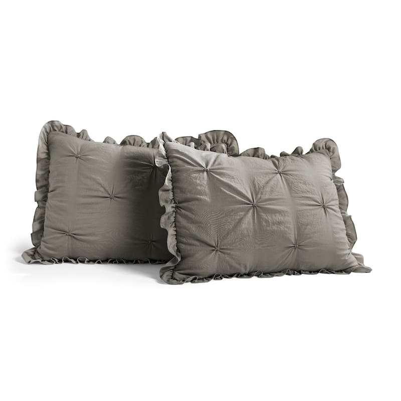 The Gray Barn Lazy Acres Pintuck Ruffle Skirt Bedspread Set